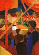 August Macke Girls Bathing with Town in the Background USA oil painting artist